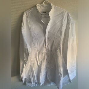 Frank & Eileen Victoria Italian Tuxedo Shirt Oversized Women’s Size S Small